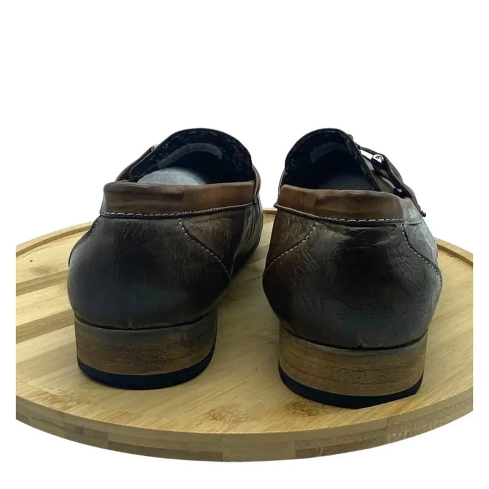 Antonio Cerrelli Elite Bit Loafers Men Size 12 Embossed Design Faux‎ Leather